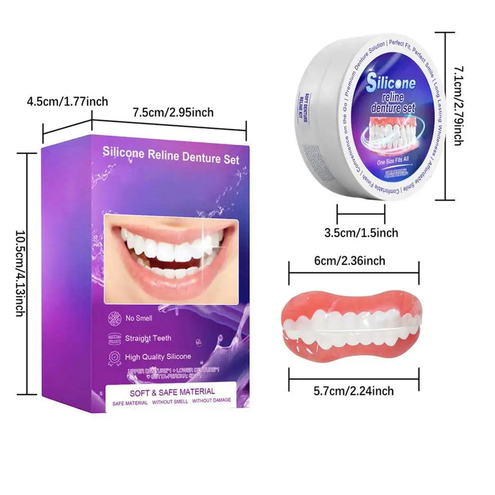Silicone Denture Reliner Kit – Upper & Lower Set with Glue Denture Reliner Kit Babs A