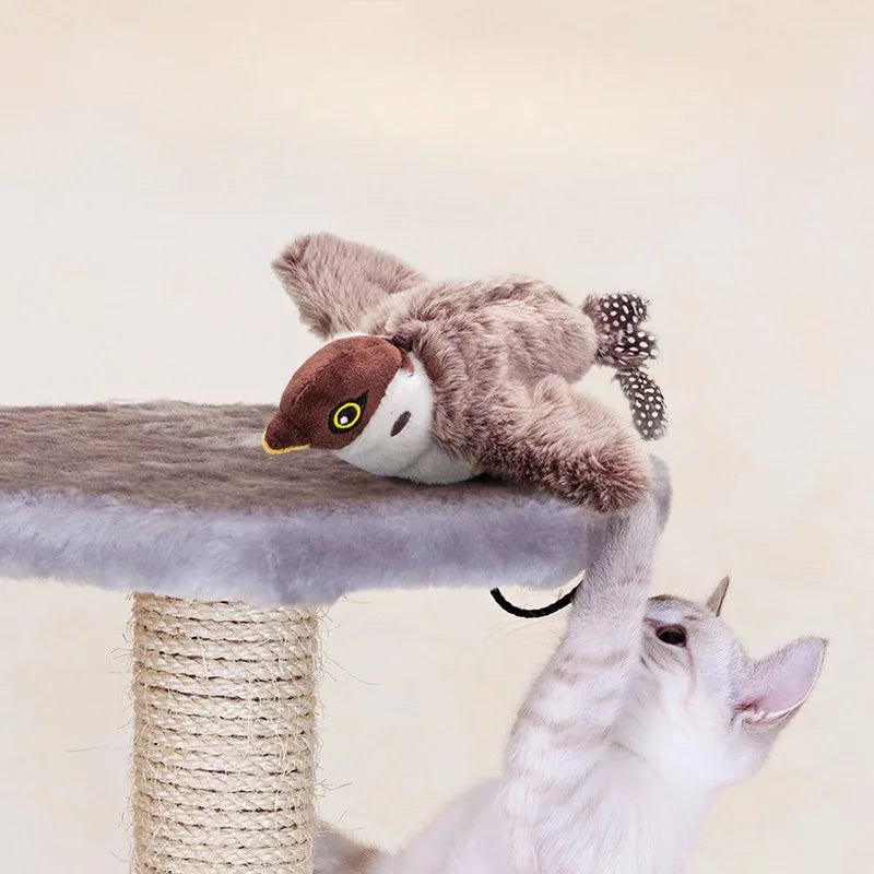 Interactive Electric Bird Cat Toy with Catnip | USB Rechargeable Interactive Cat Toy Babs