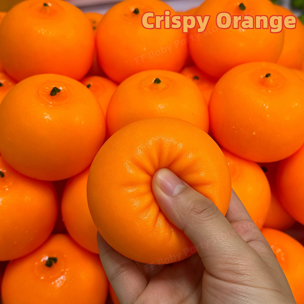 Orange Squishy Squeeze Ball ASMR Sensory Fidget Toy & Party Gift Sensory Fidget Toy Babs