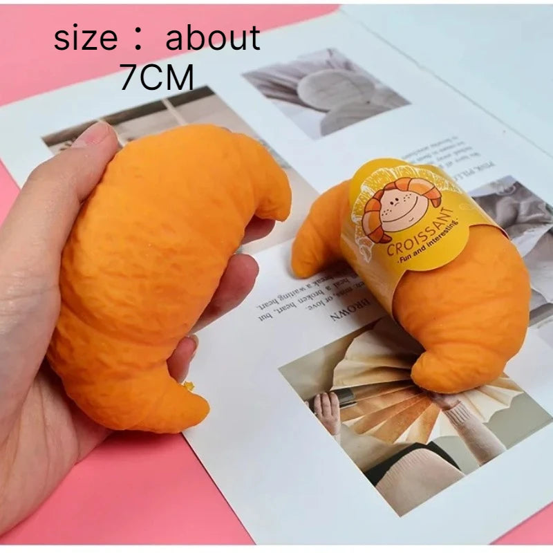 Croissant Squishy Fidget Toy – Slow-Rise TPR Squeeze Ball Squishy Fidget Toy Babs