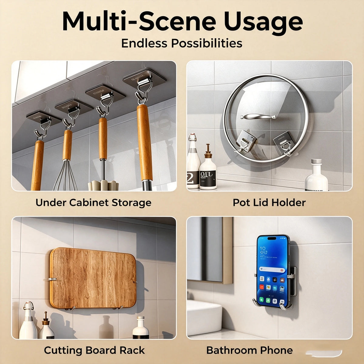 Rotating Self-Adhesive Stainless Steel Wall Hook | No Drill Self-Adhesive Wall Hook Babs