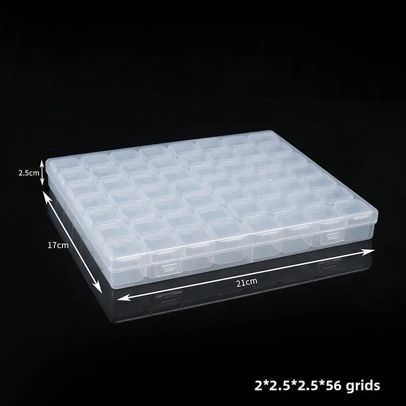 28/56 Slot Plastic Grid Storage Box – Jewelry, Beads & Nail Art Compartment Storage Box Babs