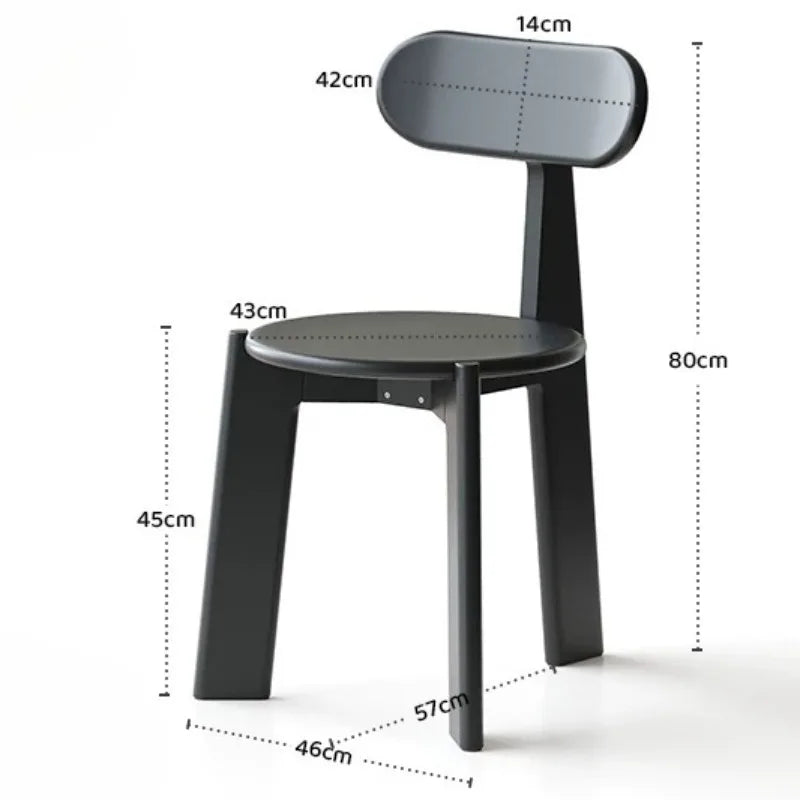 Modern Solid Pine Wood Dining Chair – Minimalist Style Wooden Dining Chair Babs Black