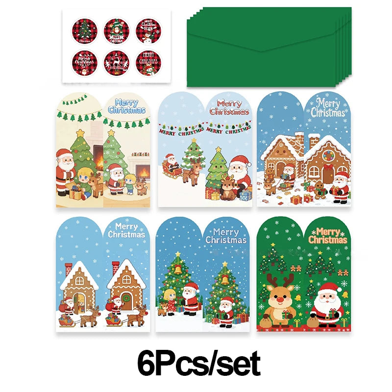 6-Pack Luxury Christmas Greeting Cards – Holiday Gift Cards Christmas Greeting Cards Babs 6Pcs set