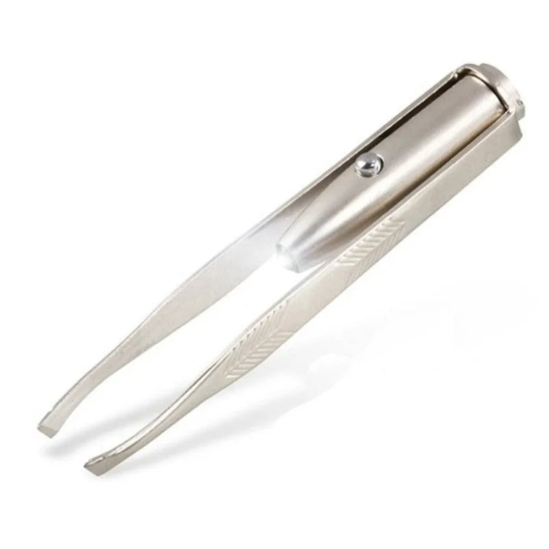 2-Pack LED Eyebrow Tweezers – Stainless Steel Grooming Tool LED Eyebrow Tweezers Babs 2pcs