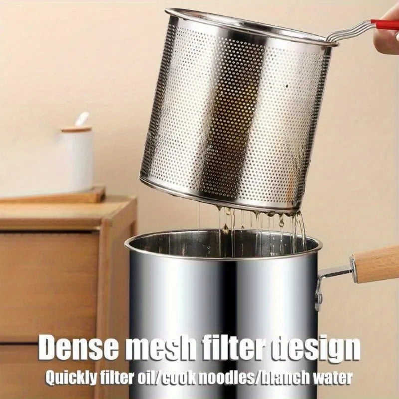 Stainless Steel Deep Fryer Pot with Strainer Basket Deep Fryer Pot Babs