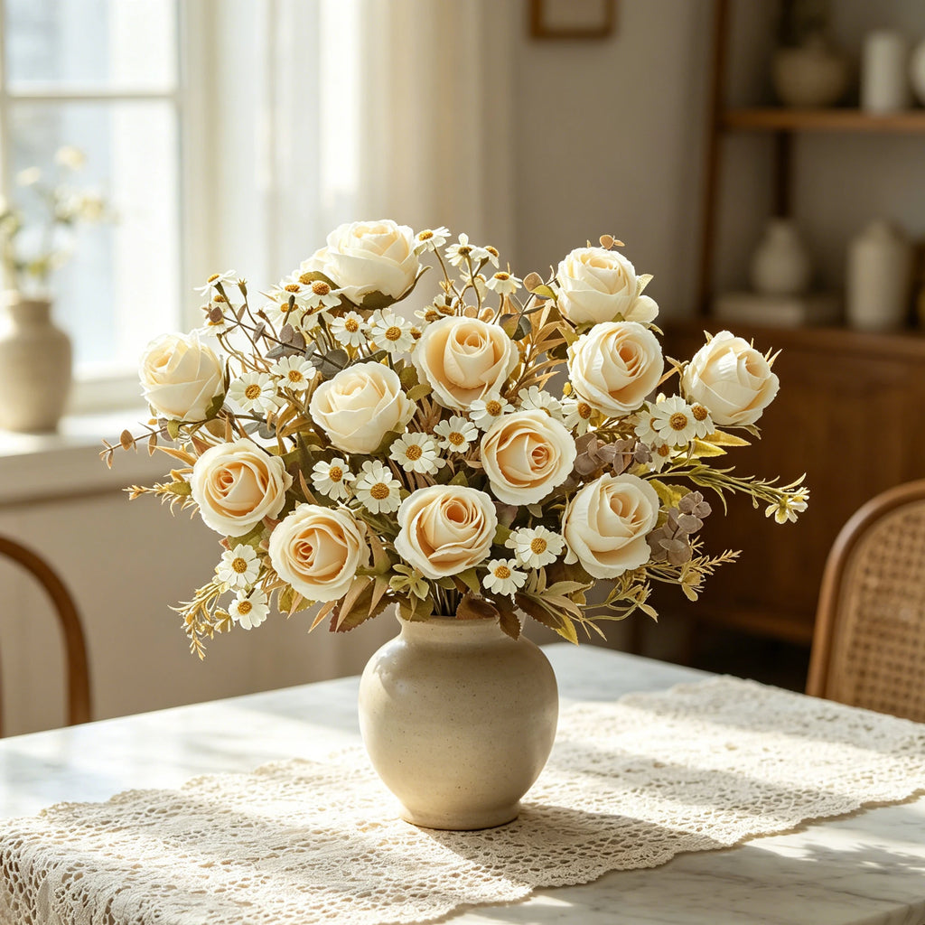 Silk Rose Artificial Flowers for Wedding, Home & Table Décor Artificial Silk Flowers Babs