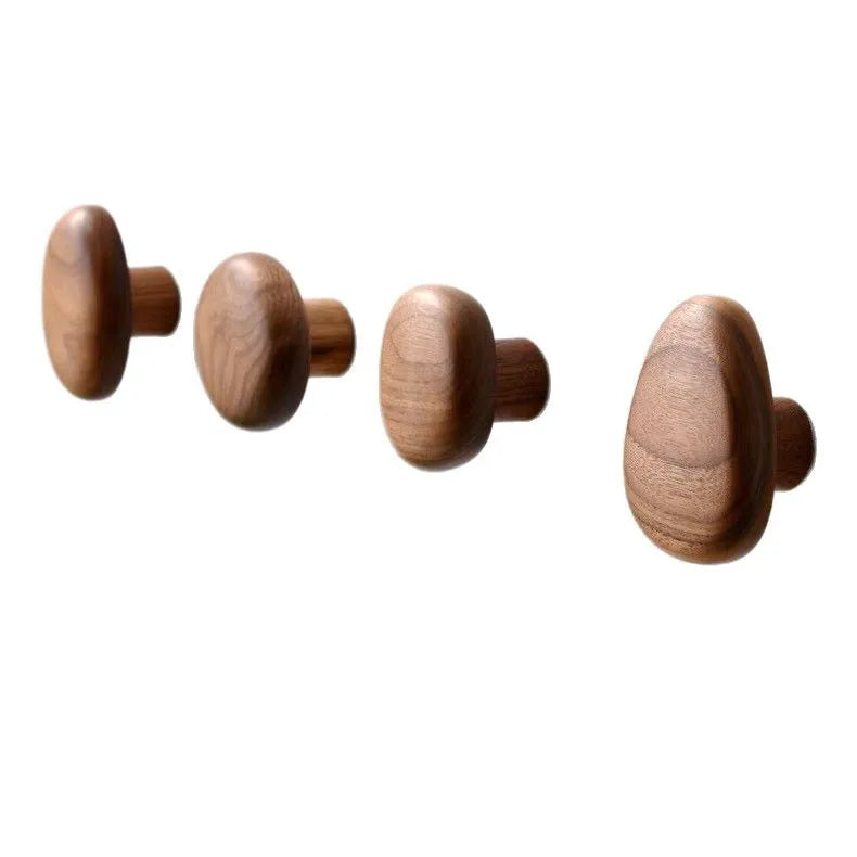 Black Walnut Wood Wall Hooks – Coat, Bag & Key Hanger Wall Mounted Hooks Babs