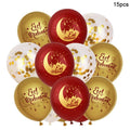 15pcs Eid Mubarak Moon & Star Latex Balloons | Ramadan Décor Party Balloons Babs 15Pcs 12Inch