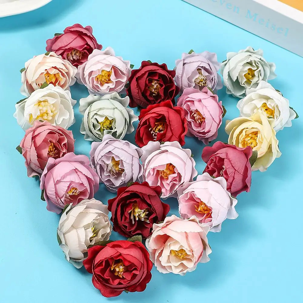 40/80pcs Silk Rose Heads – Wedding, Home & DIY Décor Flowers Artificial Silk Flowers Babs