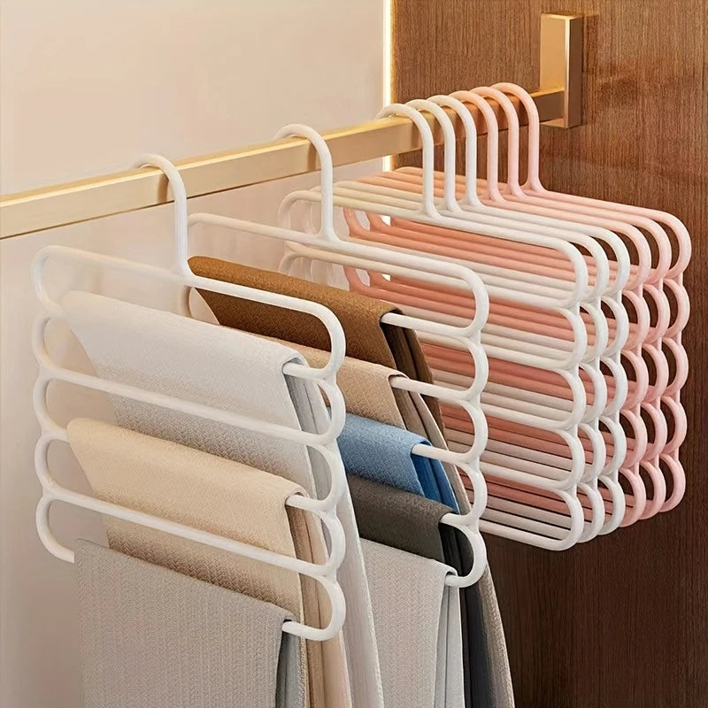 5-Layer Closet Pants Organizer – Space-Saving Clothes Hanger Closet Pants Organizer Babs