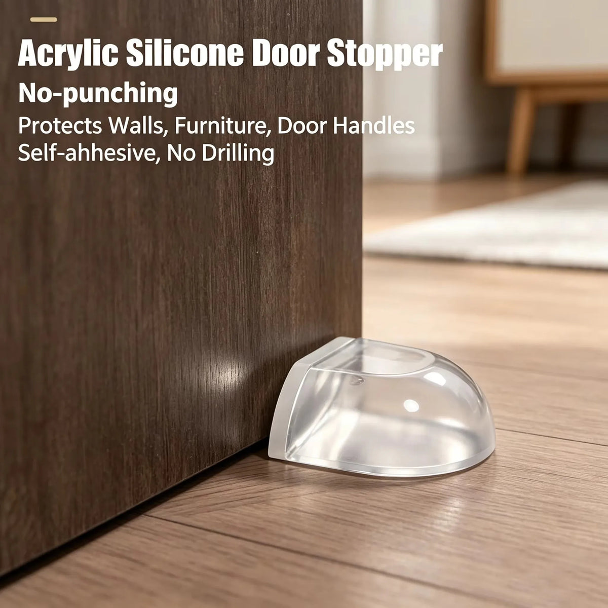 Transparent Self-Adhesive Door Stopper – No-Drill, 1–4 Pack Door Stopper Babs
