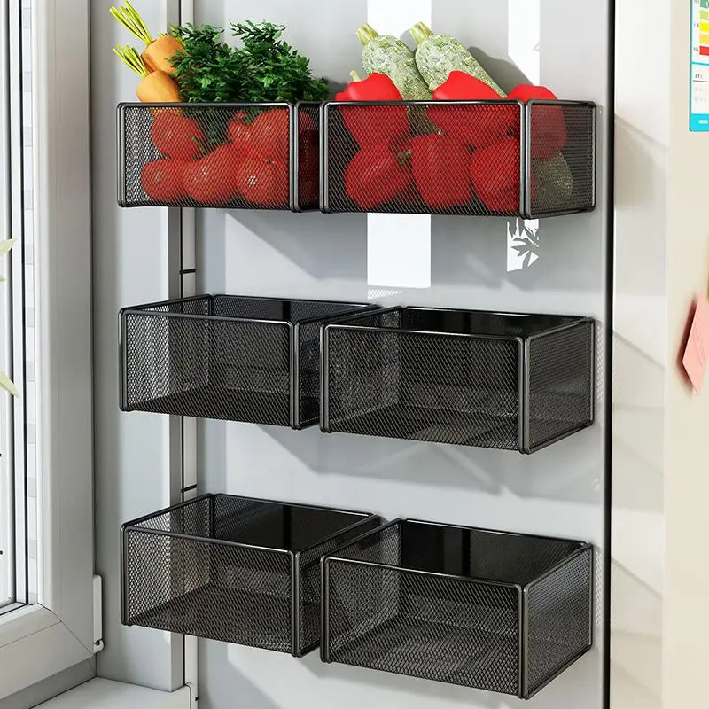 Magnetic Spice Rack Hanging Basket – Fridge & Wall Shelf Magnetic Storage Rack Babs