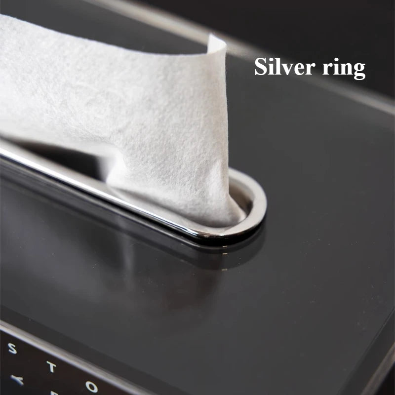 Acrylic Black Letter Tissue Box | Modern Minimalist Home Décor Acrylic Tissue Box Babs