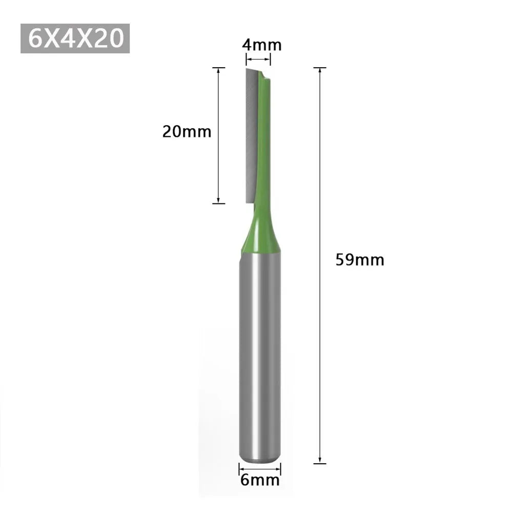 6mm Shank Wood Router Bit – Single & Double Flute Straight Cutter Wood Router Bit Babs 6x4x20