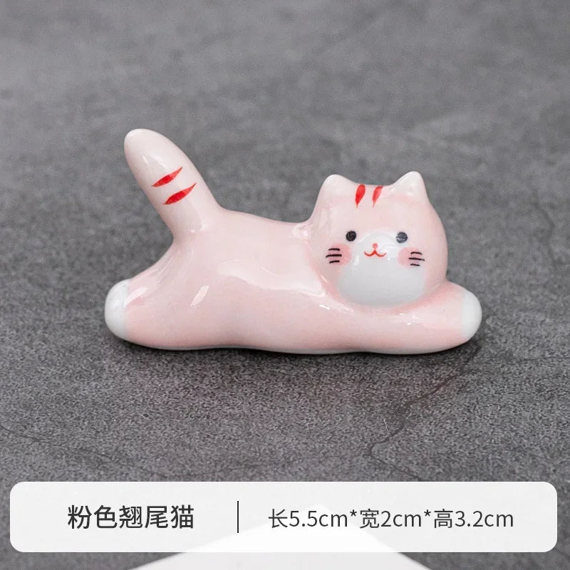 Japanese Ceramic Cat Chopstick Holder & Spoon Rest Chopstick Rest Babs P