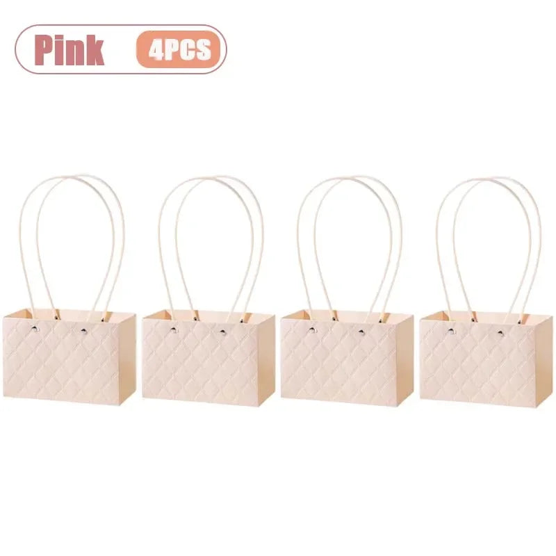 Reusable Waterproof Floral Gift Tote Bags – Wedding & Party Floral Gift Tote Bags Babs Pink-4PCS 22x10x13cm