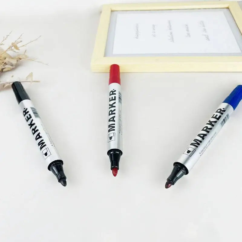 5-Pack HUXUAN MS300 Permanent Oil-Based Marker Pens 2mm Black Permanent Marker Set Babs