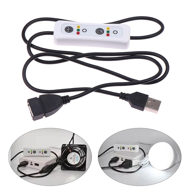 USB 3-Speed & Timer Controller Cable for Fan & LED Lamp USB Controller Cable Babs Default Title