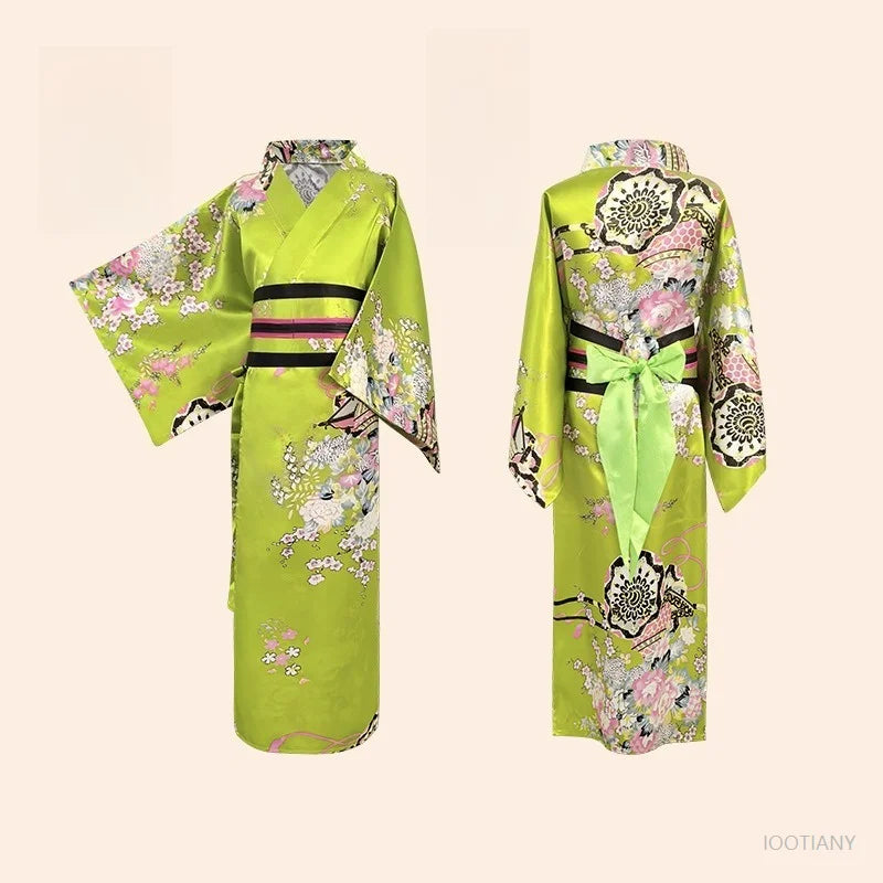 Children's Floral Japanese Kimono Yukata Cosplay Costume Yukata Costume Set Babs