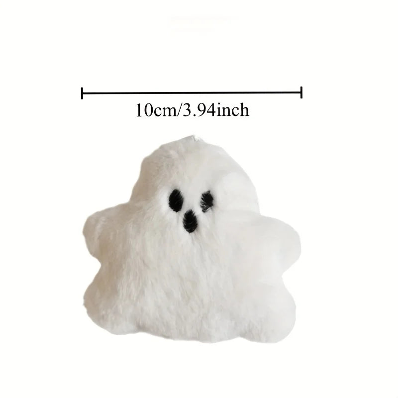 8 White Plush Keychains – Fluffy Stuffed Doll Pendants & Gifts Plush Keychain Set Babs