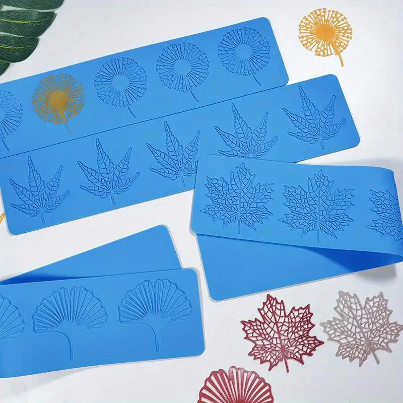 Silicone Fondant Chocolate Mold – Leaf Shapes, 5-Grid Baking Silicone Baking Mold Babs