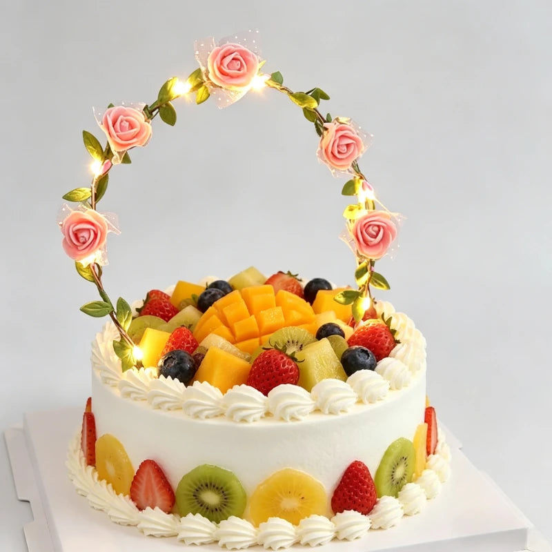 Flower Cake Topper with LED Lights | Wedding & Birthday LED Cake Topper Babs