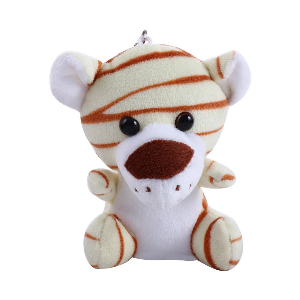 Jungle Animal Plush Keychain – Elephant & Tiger Stuffed Plush Keychain Babs tiger