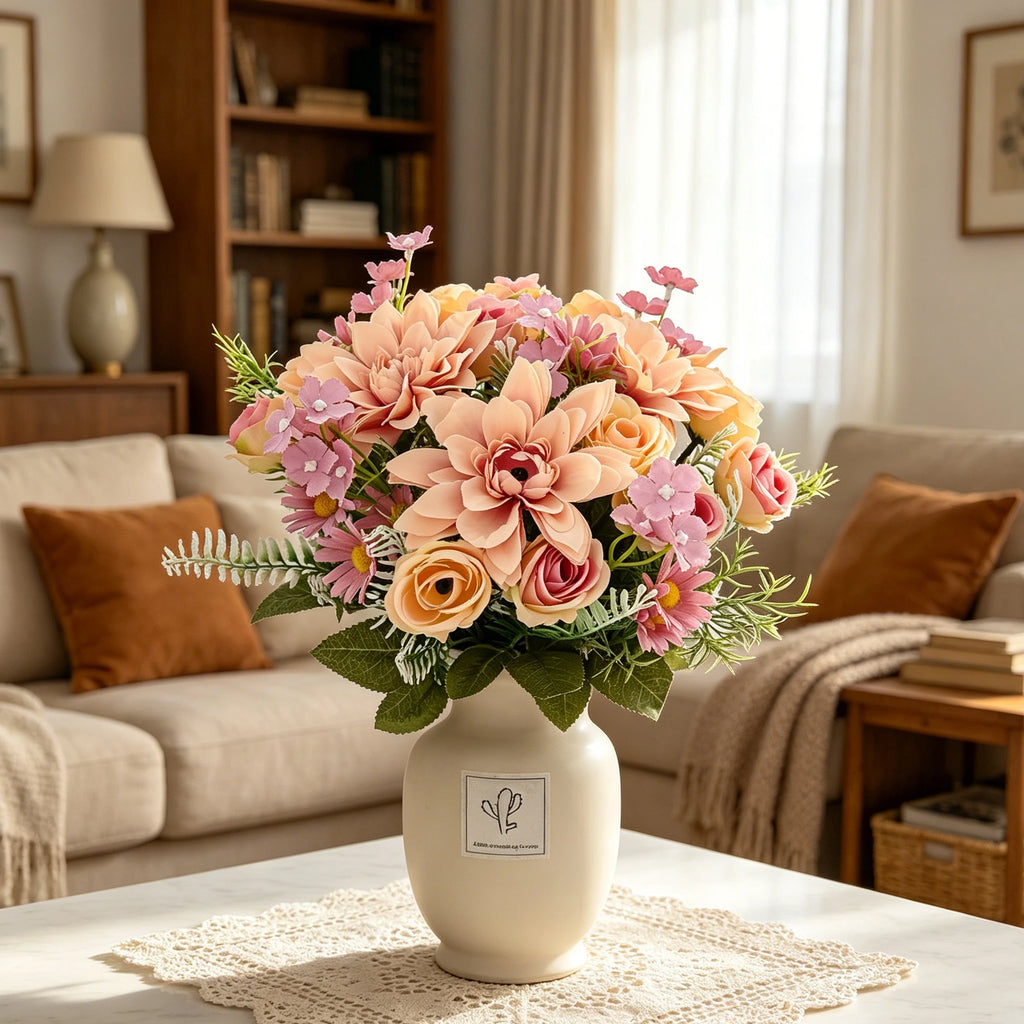 Silk Dahlia Rose Artificial Flowers – Wedding & Home Décor Artificial Silk Flowers Babs