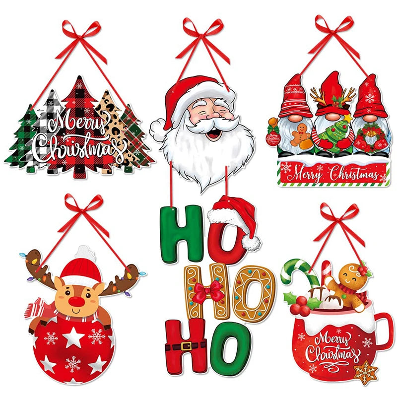 Christmas Door Hanger Ornaments – Santa, Snowman & Xmas Tree Christmas Ornaments Babs