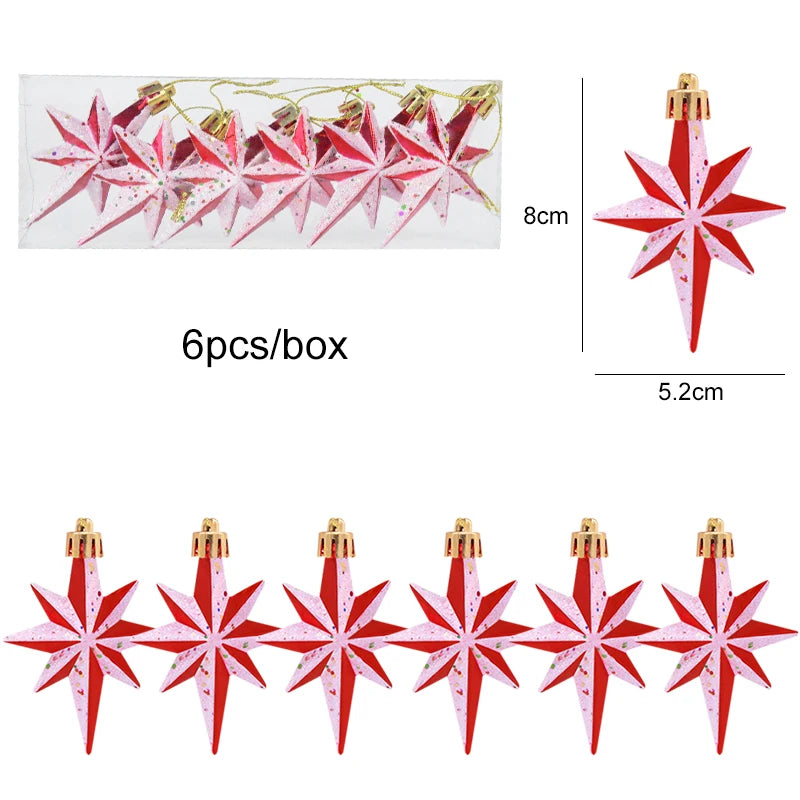 6-Pack Christmas Tree Ornaments – Stars, Snowflakes & Xmas Balls Christmas Tree Ornaments Babs Set10