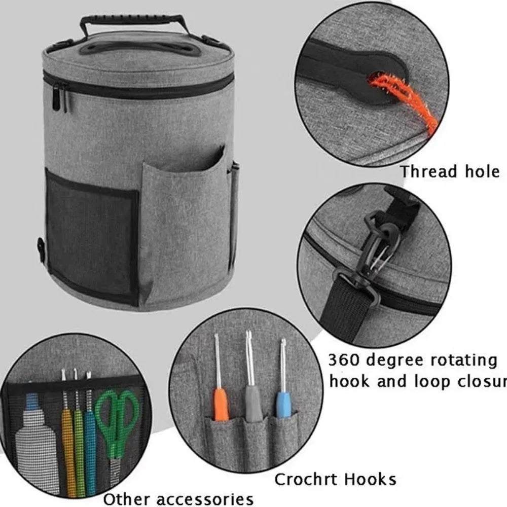 Large Yarn Storage Bag – Multi-Pocket Knitting Crochet Tote Yarn Storage Bag Babs