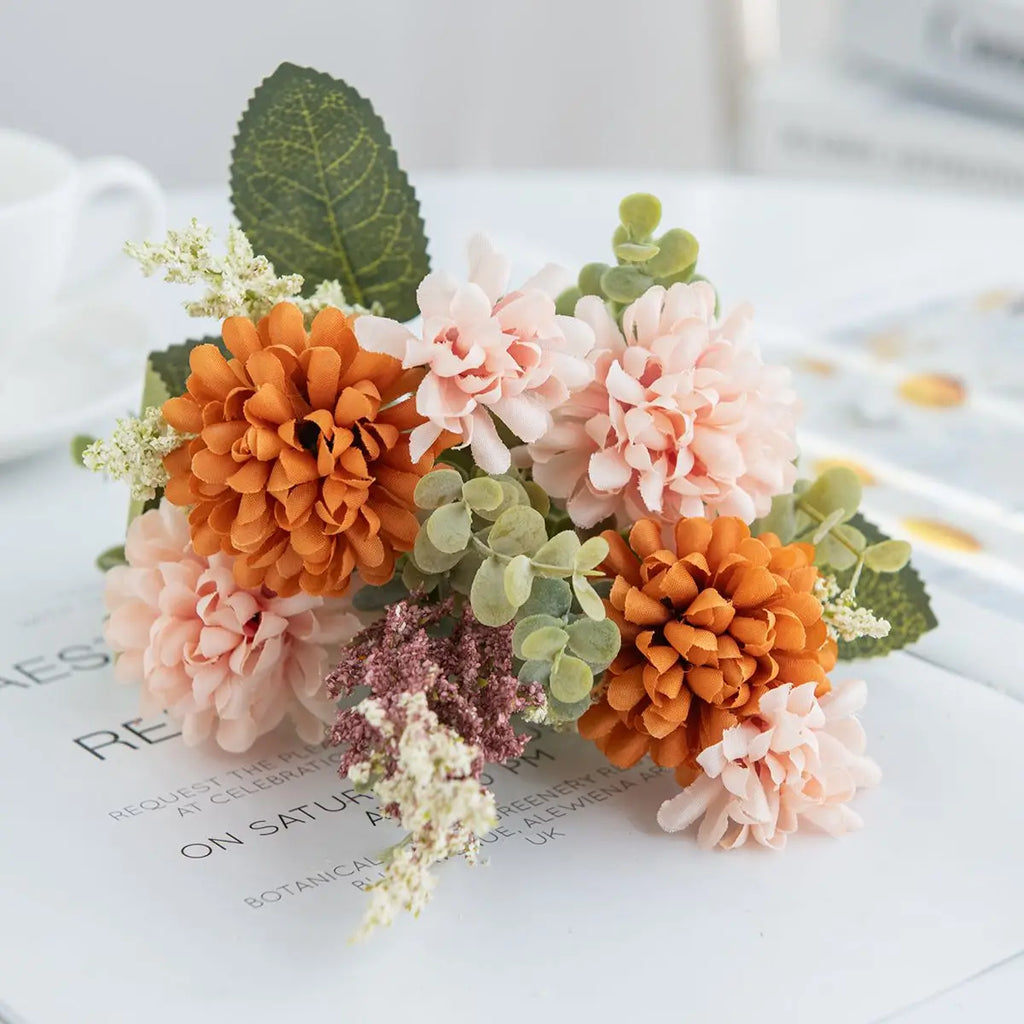Silk Chrysanthemum Artificial Flowers – Wedding & Home Décor Artificial Flowers Babs color 4 2 pcs