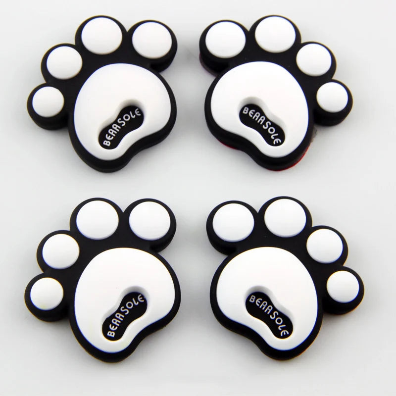 4PCS Bear Paw Car Door Anti-Collision Silicone Strips Car Door Guard Babs W