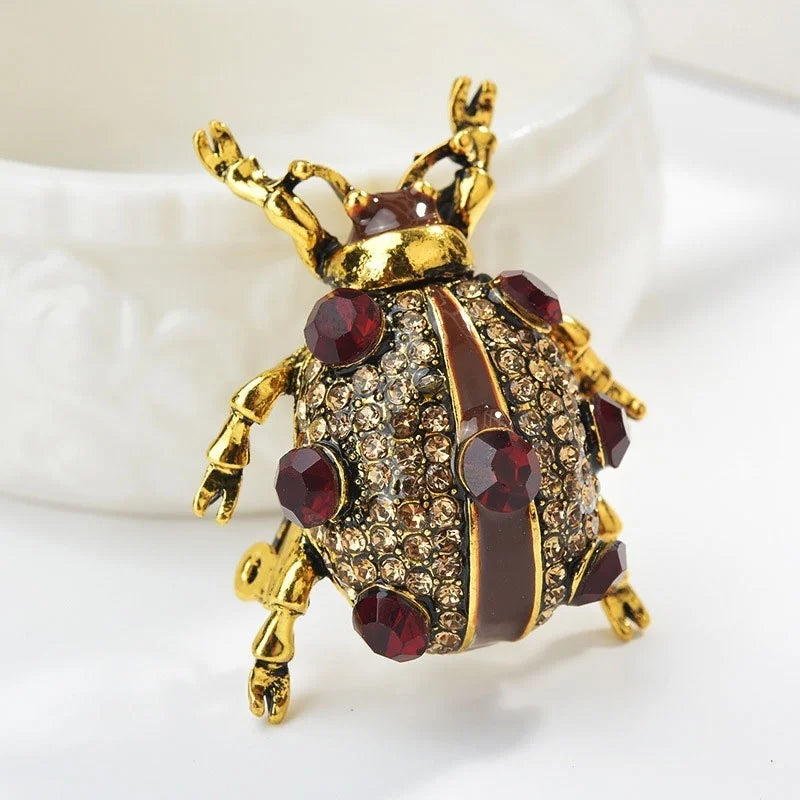 Metal Scarab Beetle Brooch Pin – Fashion Animal Boutonniere Fashion Brooch Pin Babs gold