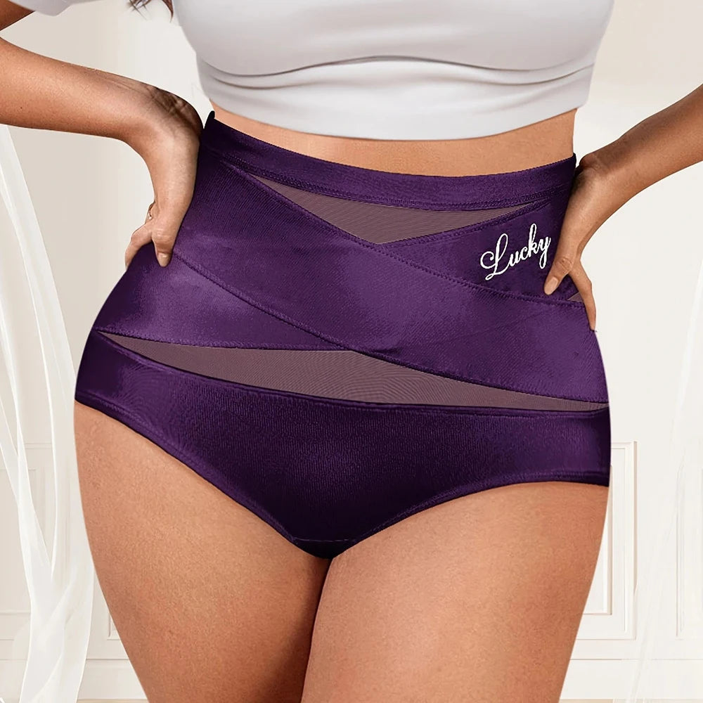 Women's Plus Size High Waist Seamless Shaping Panties Butt Lifter Shapewear Panties Babs Dark Purple 5XL