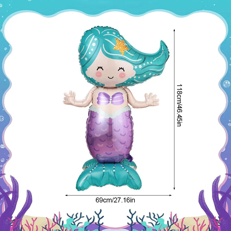 Large Standing Mermaid Foil Balloons – Birthday Party Decor Party Foil Balloons Babs