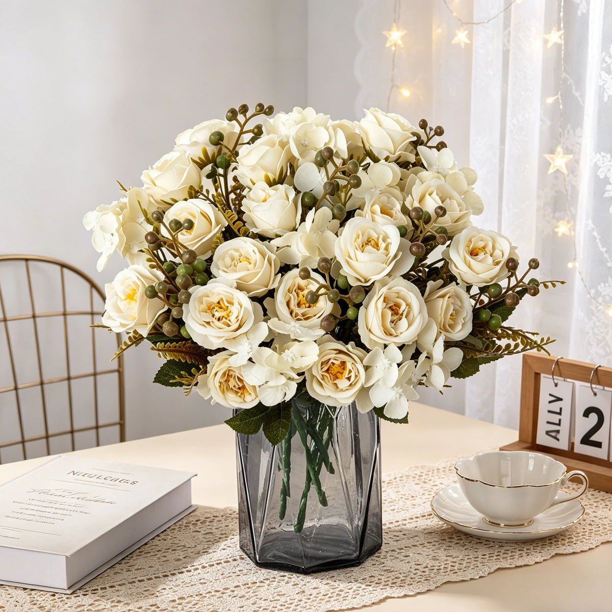 Artificial Silk Rose Bouquet – Wedding & Home Décor Gift Artificial Flower Bouquet Babs