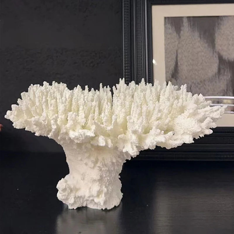 Coral Velvet Resin Figurine | Modern Sculpture Desk Décor Decorative Sculpture Babs