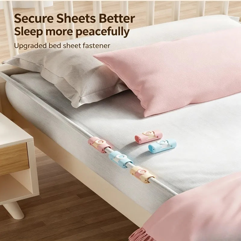 6-Pack Donut Bed Sheet Clips – No-Pin Anti-Slip Fasteners Bedding Fastener Clips Babs