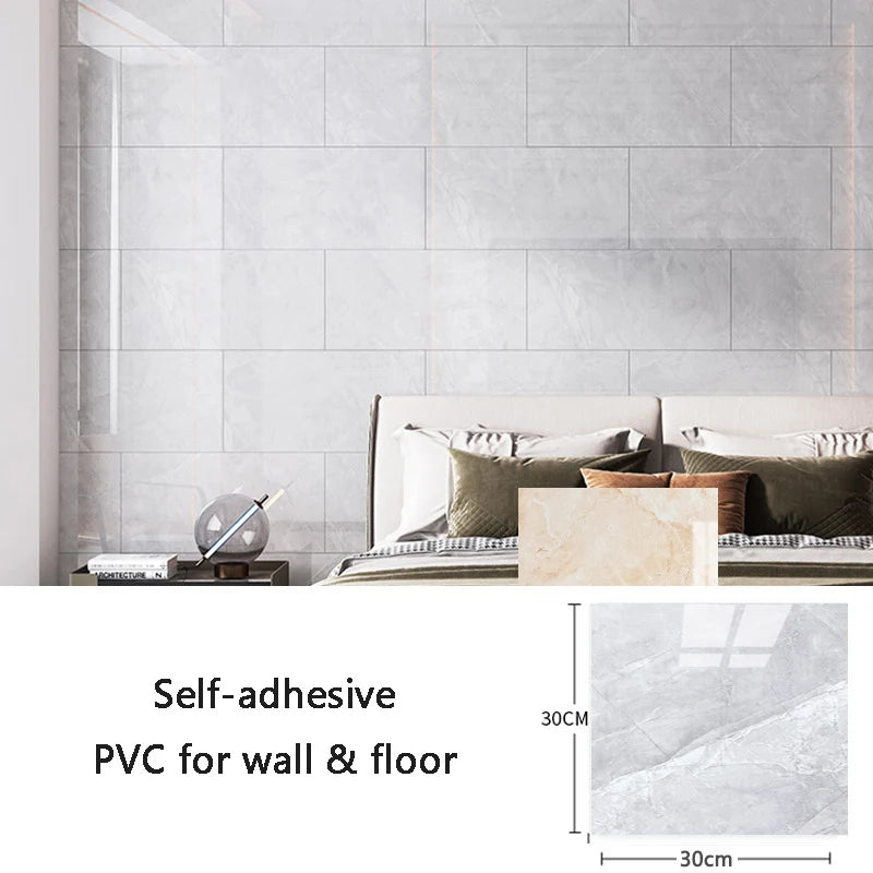 10pcs PVC Marble Tile Wall Stickers – Waterproof Self-Adhesive Decal Wall Tile Stickers Babs 902 10pcs