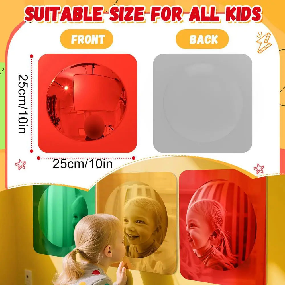 3-Piece Kids Acrylic Bubble Sensory Mirror Set | Tactile Toy Kids Sensory Mirror Babs 3pcs set