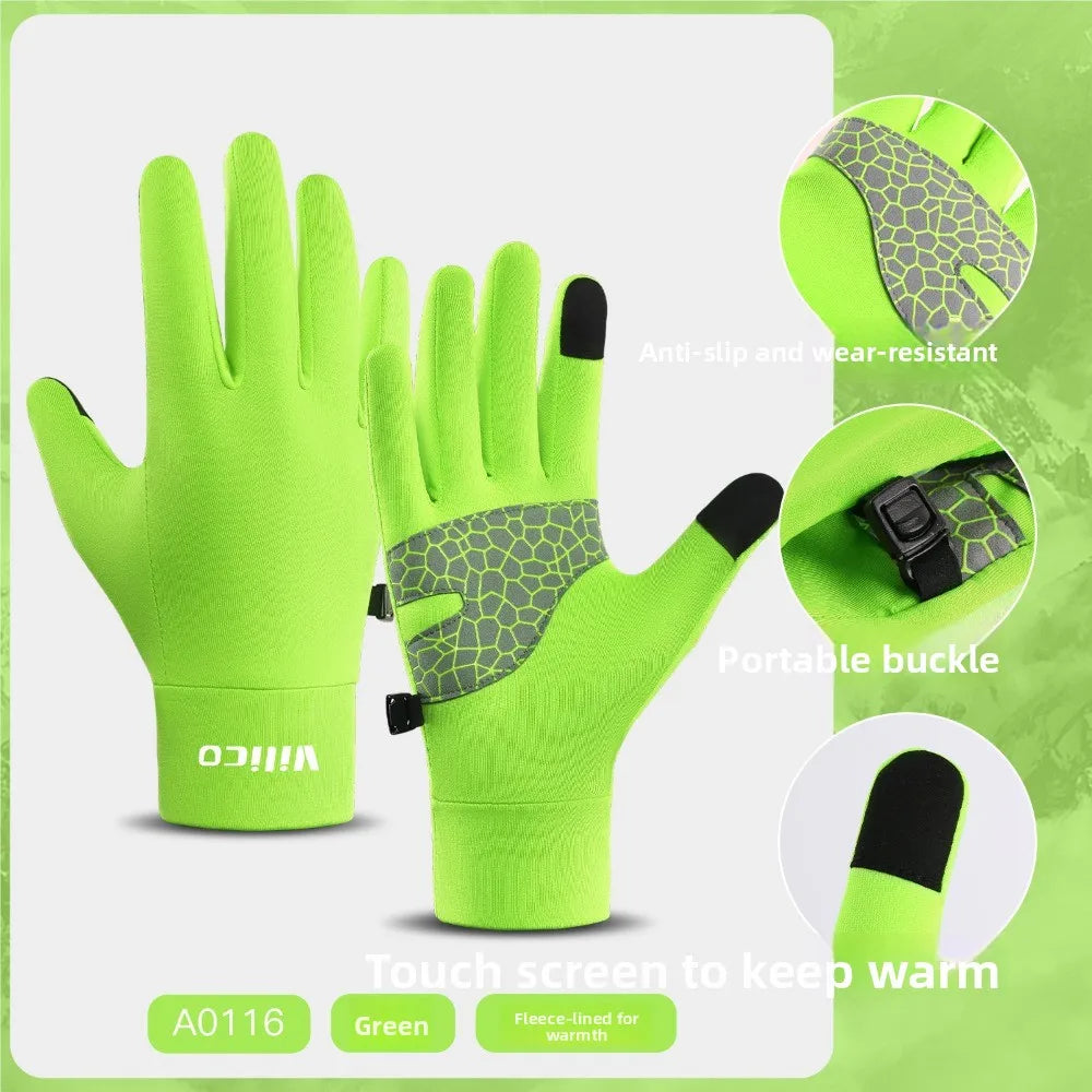 Winter Knit Touchscreen Gloves – Anti-Slip Running & Cycling Winter Sports Gloves Babs light green L/XL