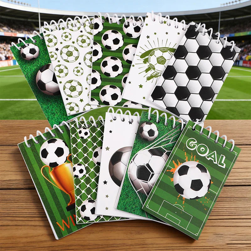 10Pcs Mini Soccer Spiral Notebooks – Kids Party Favors Pocket Notebooks Babs