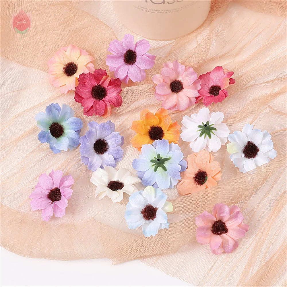 20/50Pcs Silk Artificial Daisy Heads – Wedding & Home Decor Artificial Flower Heads Babs