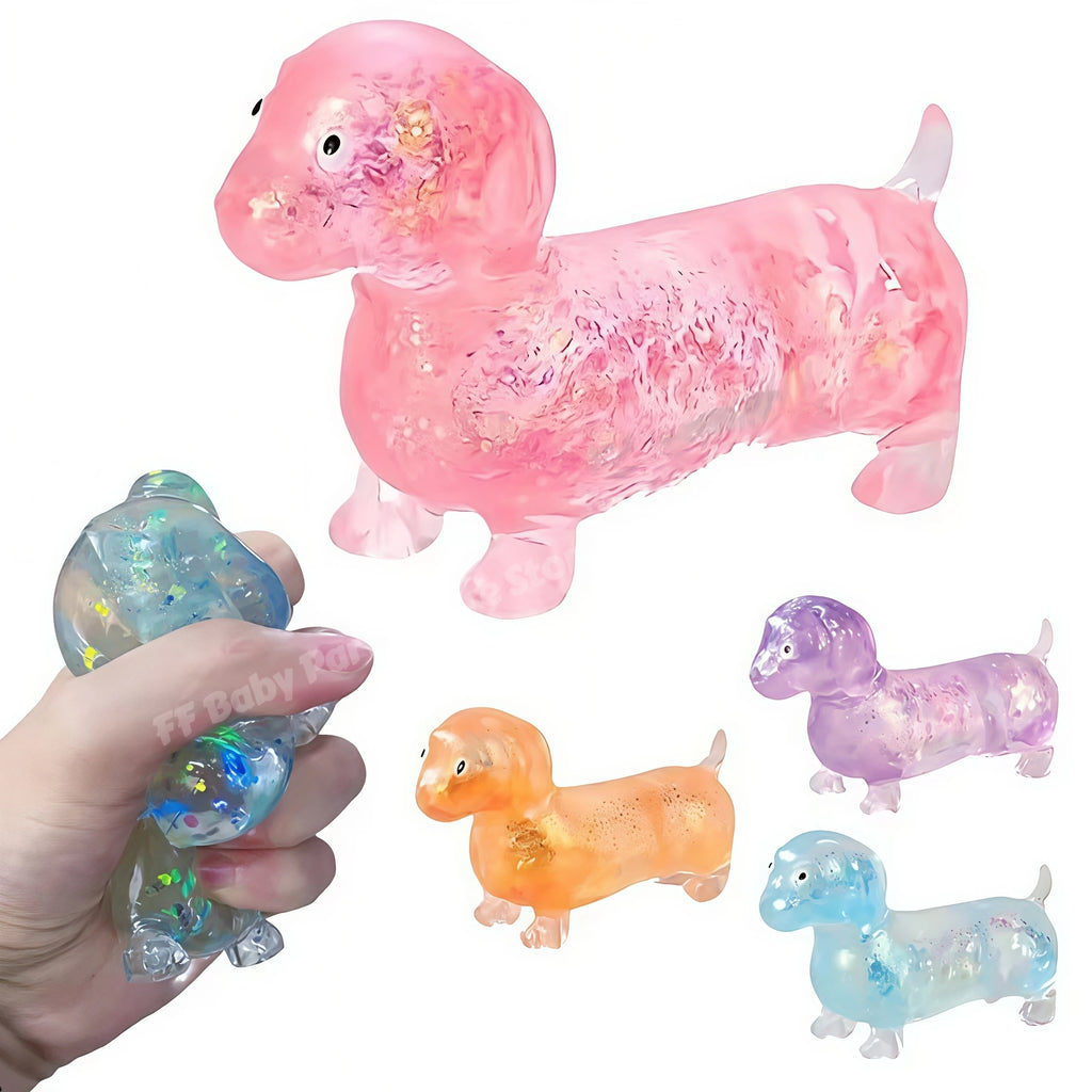 Sparkling Sausage Dog Slow Rising Squishy Fidget Toy Squishy Fidget Toy Babs