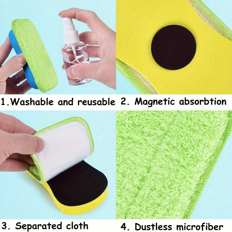 3-Pack Magnetic Washable Chalkboard & Whiteboard Erasers Chalkboard Eraser Set Babs