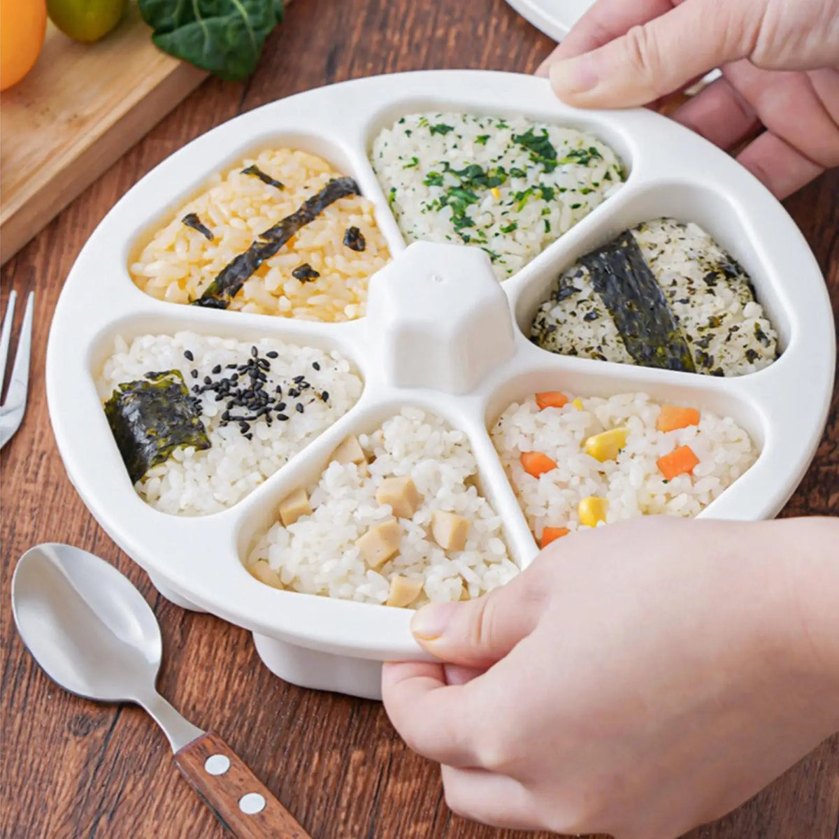 Onigiri Triangle Rice Ball Mould – 6-Cavity Sushi Making Kit Sushi Rice Ball Mould Babs