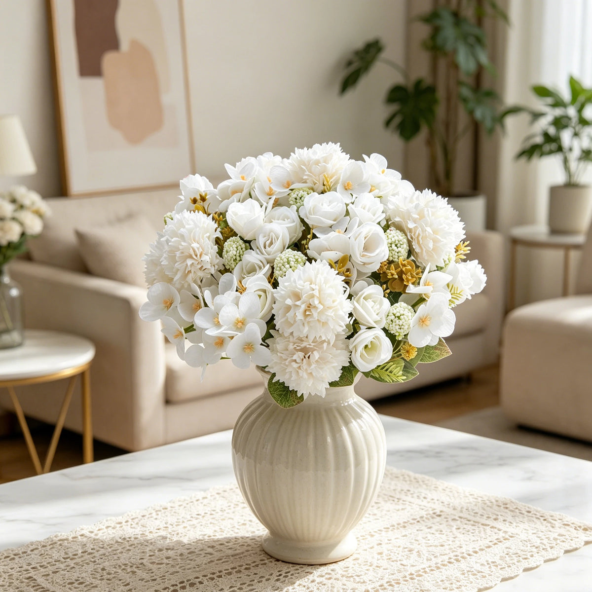 Artificial Silk Rose Ball Bouquet for Wedding & Home Décor Artificial Flower Bouquet Babs
