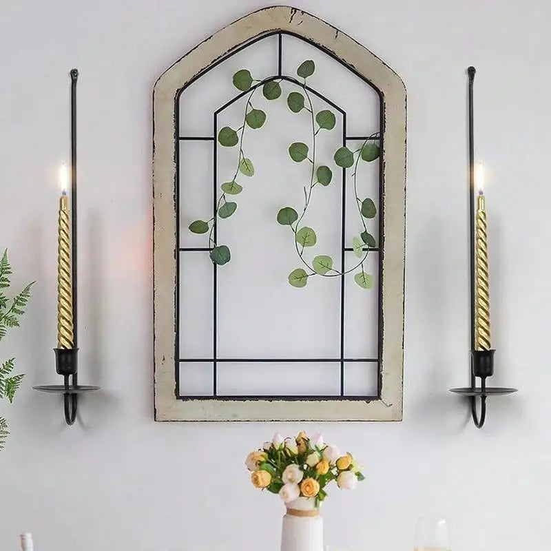 Black L-Shaped Wall Candle Holder | Modern Minimalist Iron Decor Wall Candle Holder Babs